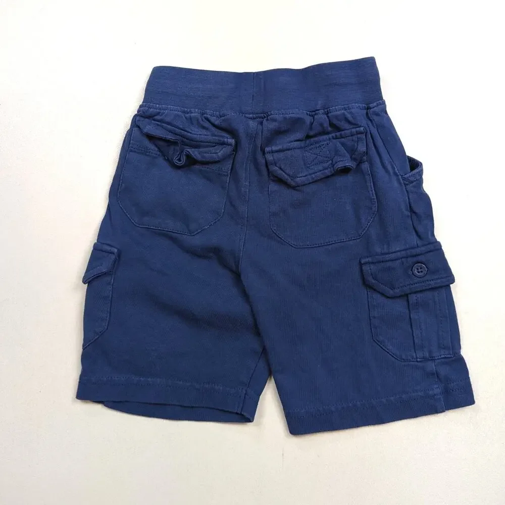 Jojo Maman Bebe Shorts Boys Sz 18-24m Blue Cargo Long Bermuda Casual Basic